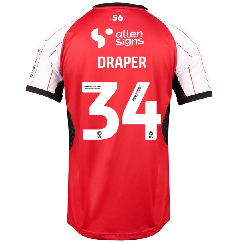 Hombre Camiseta Freddie Draper #34 Blanco 1ª Equipación 2024/25 La Camisa