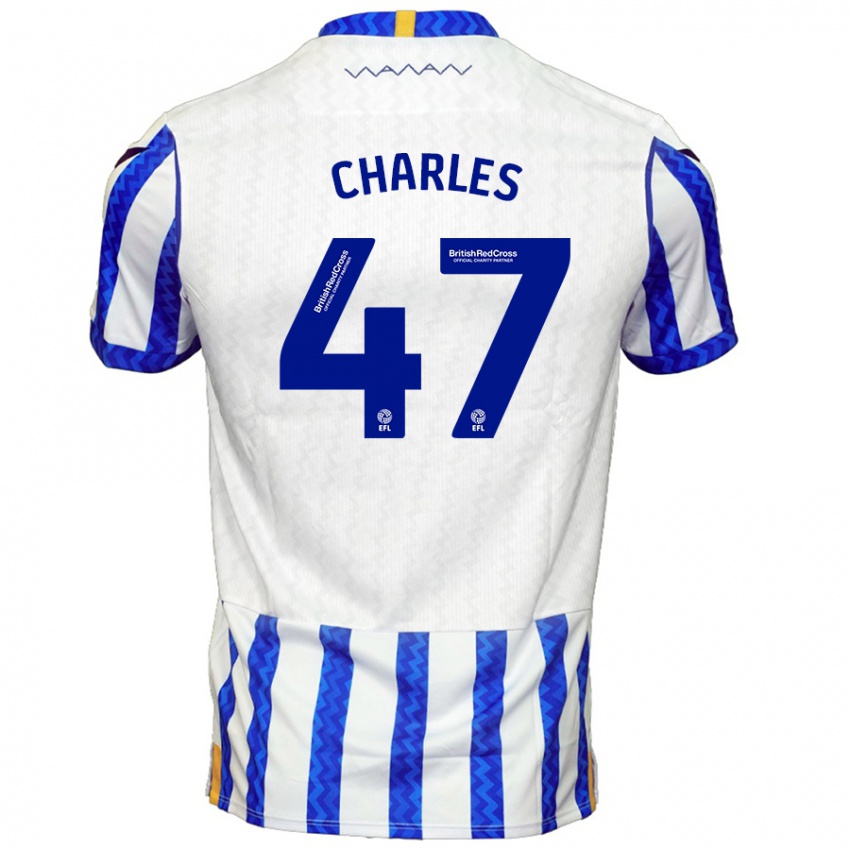 Hombre Camiseta Pierce Charles #47 Azul Blanco 1ª Equipación 2024/25 La Camisa