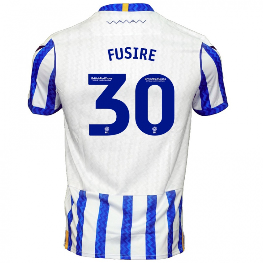 Hombre Camiseta Sean Fusire #30 Azul Blanco 1ª Equipación 2024/25 La Camisa