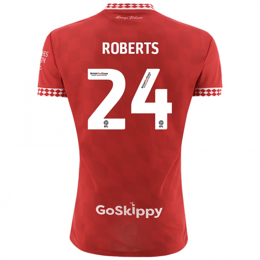 Hombre Camiseta Haydon Roberts #24 Rojo 1ª Equipación 2024/25 La Camisa