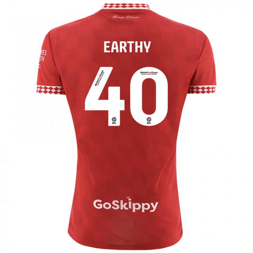 Hombre Camiseta George Earthy #40 Rojo 1ª Equipación 2024/25 La Camisa