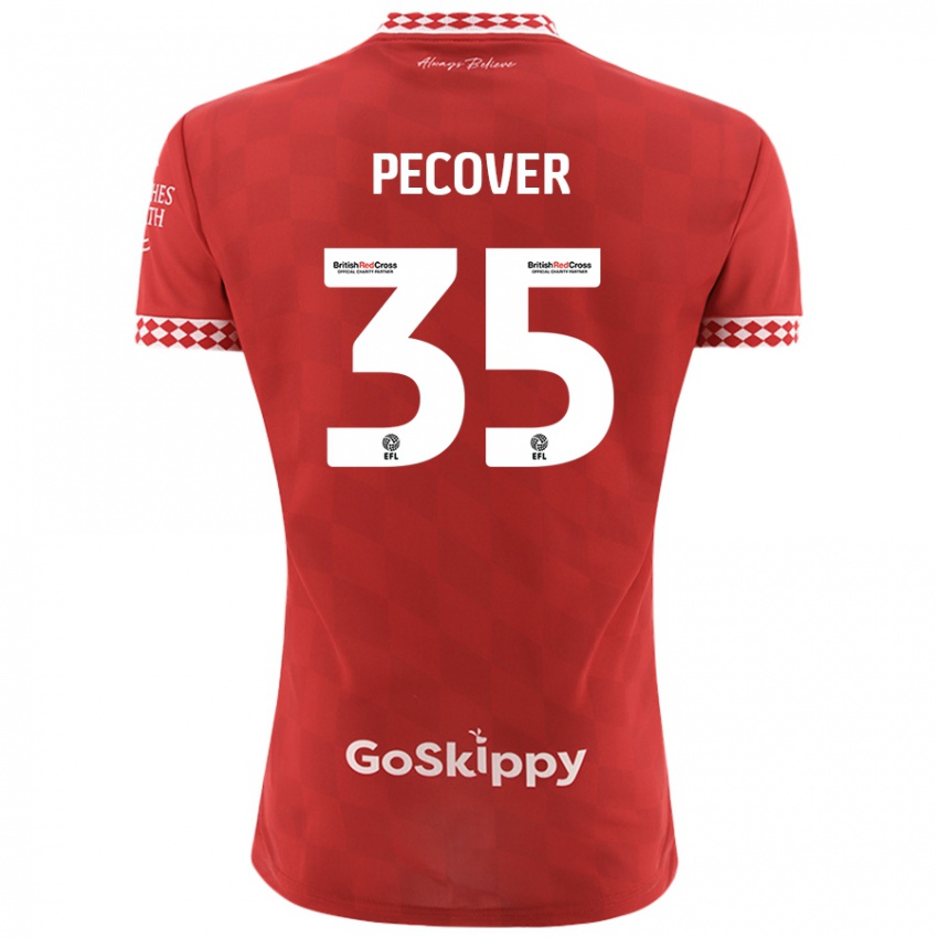 Hombre Camiseta Leo Pecover #35 Rojo 1ª Equipación 2024/25 La Camisa