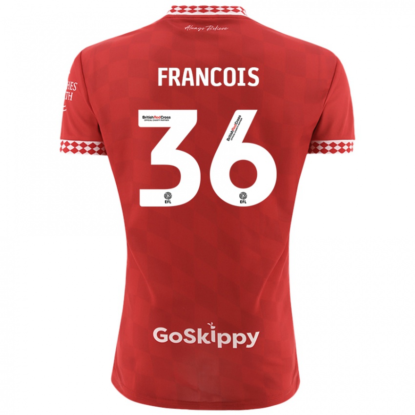 Hombre Camiseta Marlee Francois #36 Rojo 1ª Equipación 2024/25 La Camisa