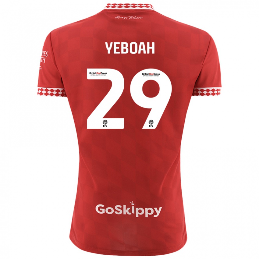 Hombre Camiseta Ephraim Yeboah #29 Rojo 1ª Equipación 2024/25 La Camisa