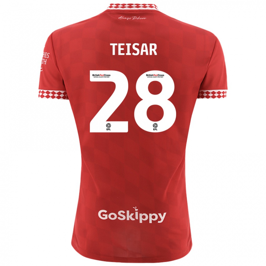 Hombre Camiseta Tianna Teisar #28 Rojo 1ª Equipación 2024/25 La Camisa