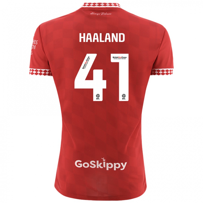 Hombre Camiseta Benedicte Haaland #41 Rojo 1ª Equipación 2024/25 La Camisa