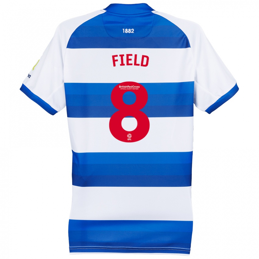 Hombre Camiseta Sam Field #8 Blanco Azul 1ª Equipación 2024/25 La Camisa