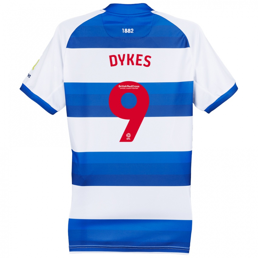 Hombre Camiseta Lyndon Dykes #9 Blanco Azul 1ª Equipación 2024/25 La Camisa