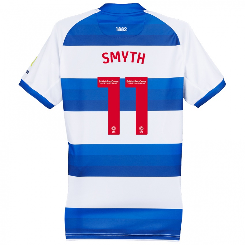 Hombre Camiseta Paul Smyth #11 Blanco Azul 1ª Equipación 2024/25 La Camisa