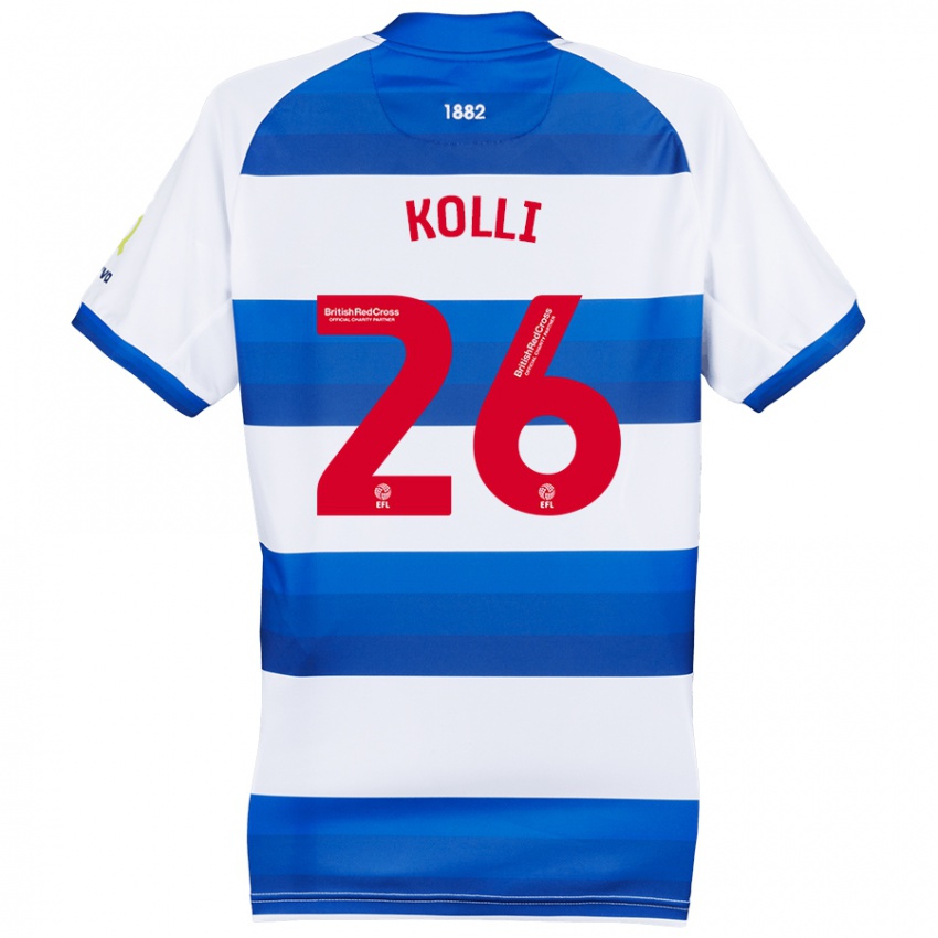 Hombre Camiseta Rayan Kolli #26 Blanco Azul 1ª Equipación 2024/25 La Camisa