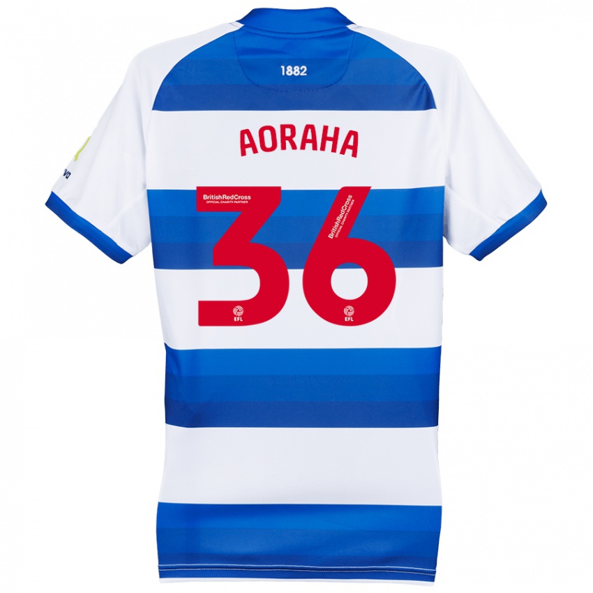 Hombre Camiseta Alexander Aoraha #36 Blanco Azul 1ª Equipación 2024/25 La Camisa