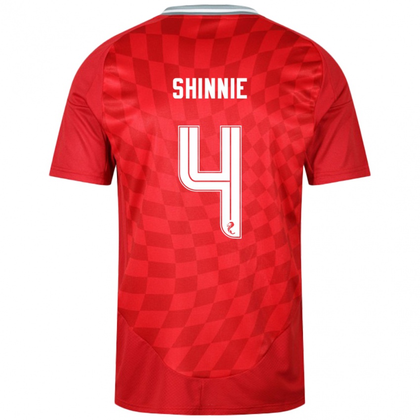 Hombre Camiseta Graeme Shinnie #4 Rojo 1ª Equipación 2024/25 La Camisa