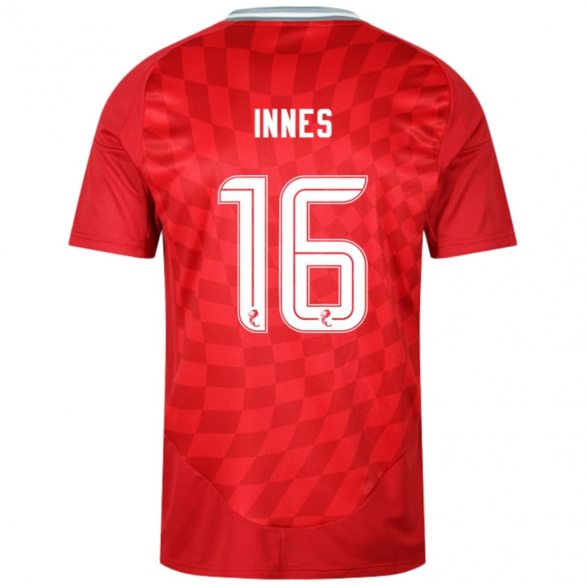 Hombre Camiseta Hannah Innes #16 Rojo 1ª Equipación 2024/25 La Camisa