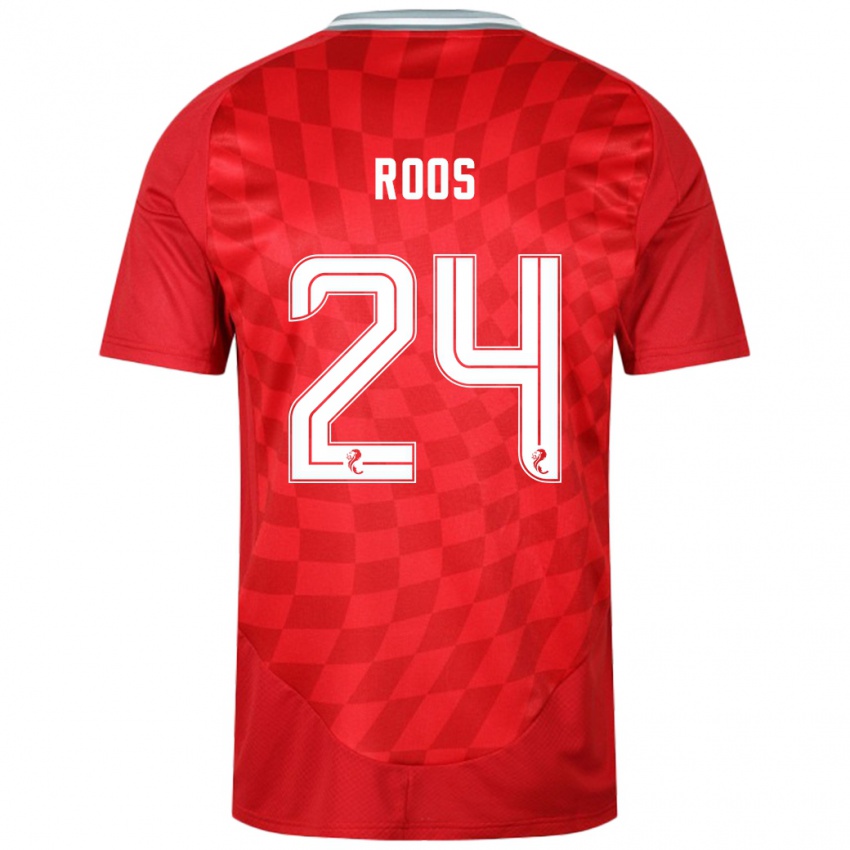 Hombre Camiseta Kelle Roos #24 Rojo 1ª Equipación 2024/25 La Camisa