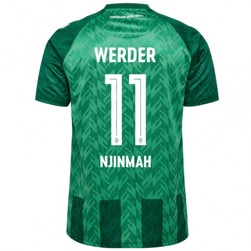 Hombre Camiseta Justin Njinmah #11 Verde 1ª Equipación 2024/25 La Camisa