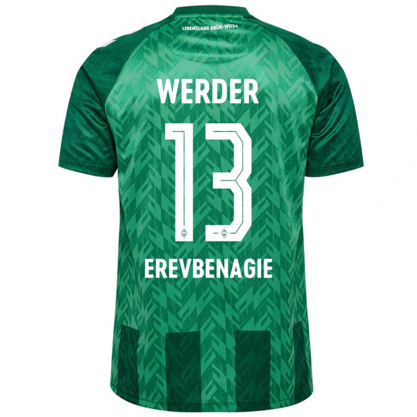 Hombre Camiseta Paul Erevbenagie #13 Verde 1ª Equipación 2024/25 La Camisa