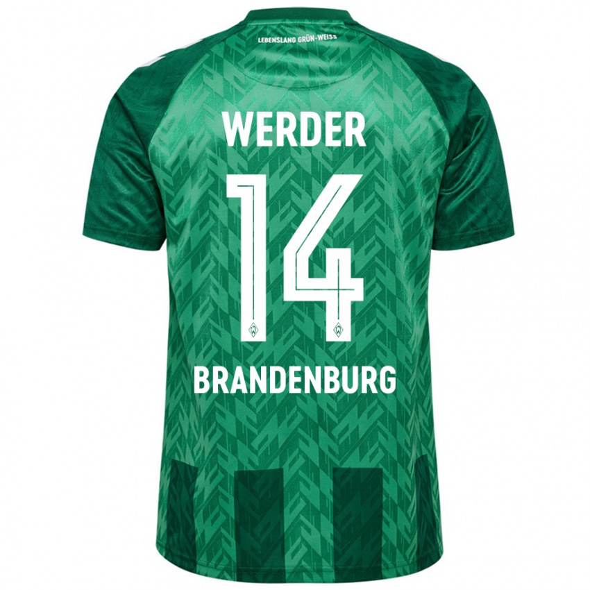 Hombre Camiseta Michaela Brandenburg #14 Verde 1ª Equipación 2024/25 La Camisa