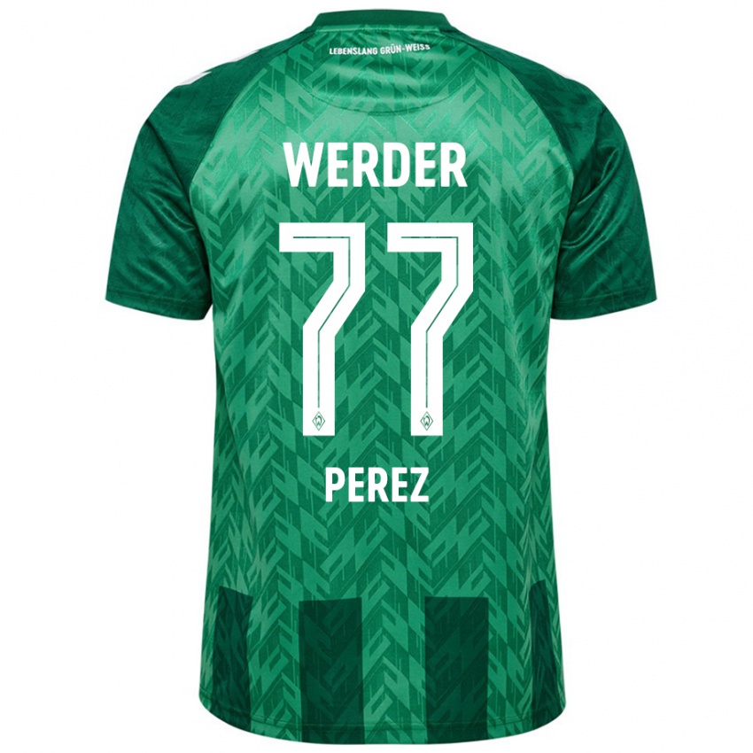 Hombre Camiseta Catalina Pérez Jaramillo #77 Verde 1ª Equipación 2024/25 La Camisa