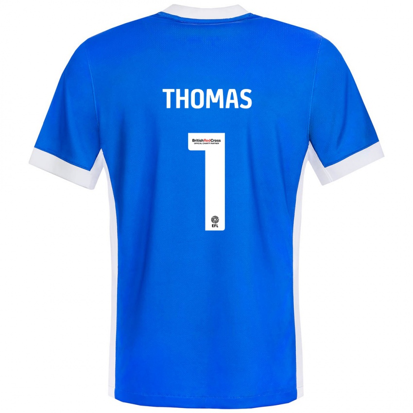 Hombre Camiseta Lucy Thomas #1 Azul Blanco 1ª Equipación 2024/25 La Camisa