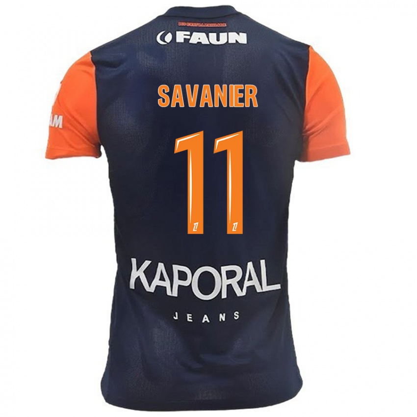 Hombre Camiseta Téji Savanier #11 Azul Marino Naranja 1ª Equipación 2024/25 La Camisa