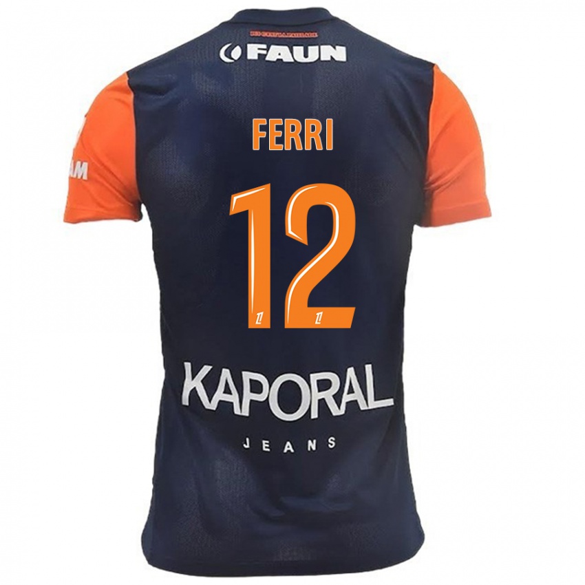 Hombre Camiseta Jordan Ferri #12 Azul Marino Naranja 1ª Equipación 2024/25 La Camisa