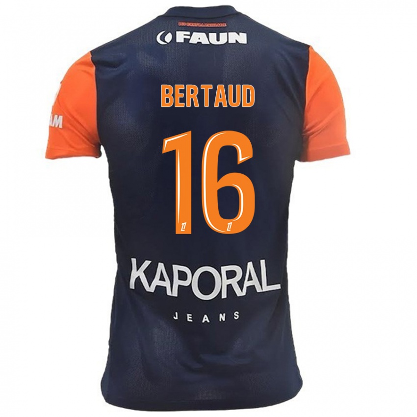 Hombre Camiseta Dimitry Bertaud #16 Azul Marino Naranja 1ª Equipación 2024/25 La Camisa