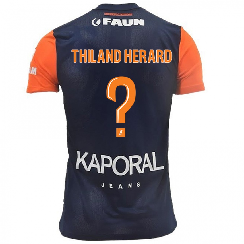 Hombre Camiseta Robin Thiland Herard #0 Azul Marino Naranja 1ª Equipación 2024/25 La Camisa