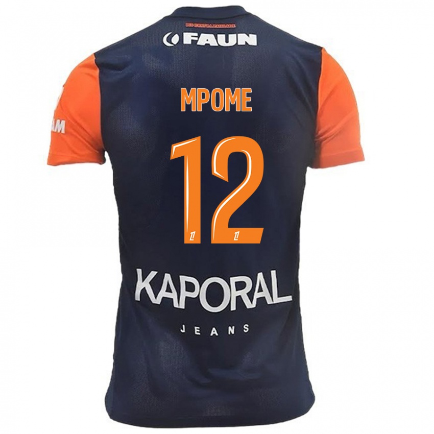 Hombre Camiseta Maelys Mpomé #12 Azul Marino Naranja 1ª Equipación 2024/25 La Camisa