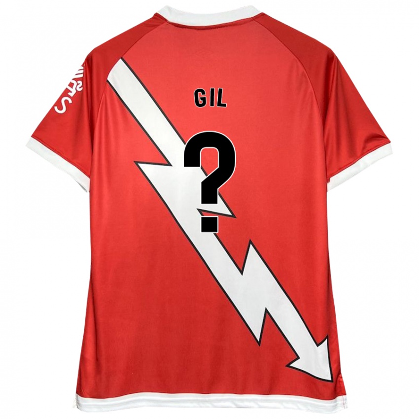 Hombre Camiseta Juanpe Gil #0 Blanco Rojo 1ª Equipación 2024/25 La Camisa