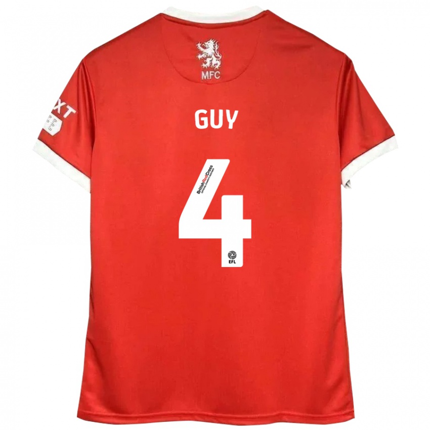 Hombre Camiseta Bethany Guy #4 Rojo Blanco 1ª Equipación 2024/25 La Camisa