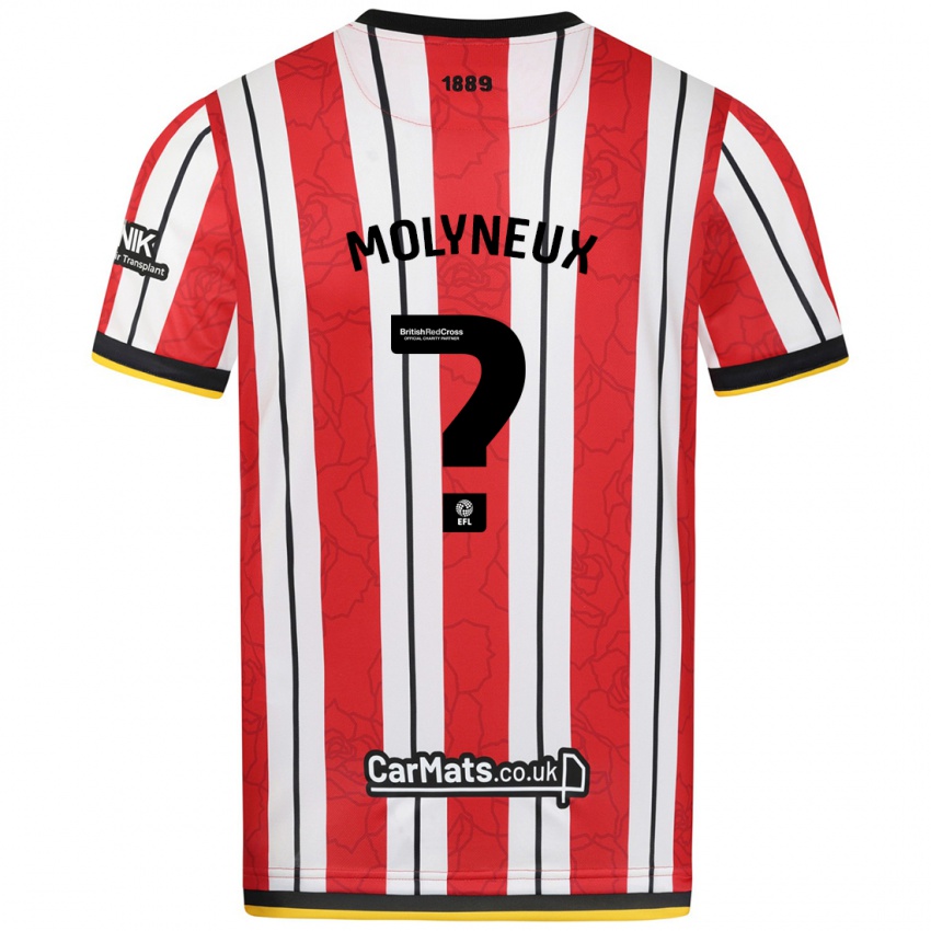 Hombre Camiseta Henry Molyneux #0 Rojo Blanco Rayas 1ª Equipación 2024/25 La Camisa