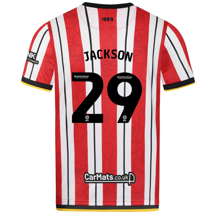 Hombre Camiseta Fallon Olivia Connolly-Jackson #29 Rojo Blanco Rayas 1ª Equipación 2024/25 La Camisa