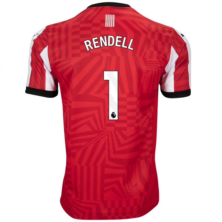 Hombre Camiseta Kayla Rendell #1 Rojo Blanco 1ª Equipación 2024/25 La Camisa