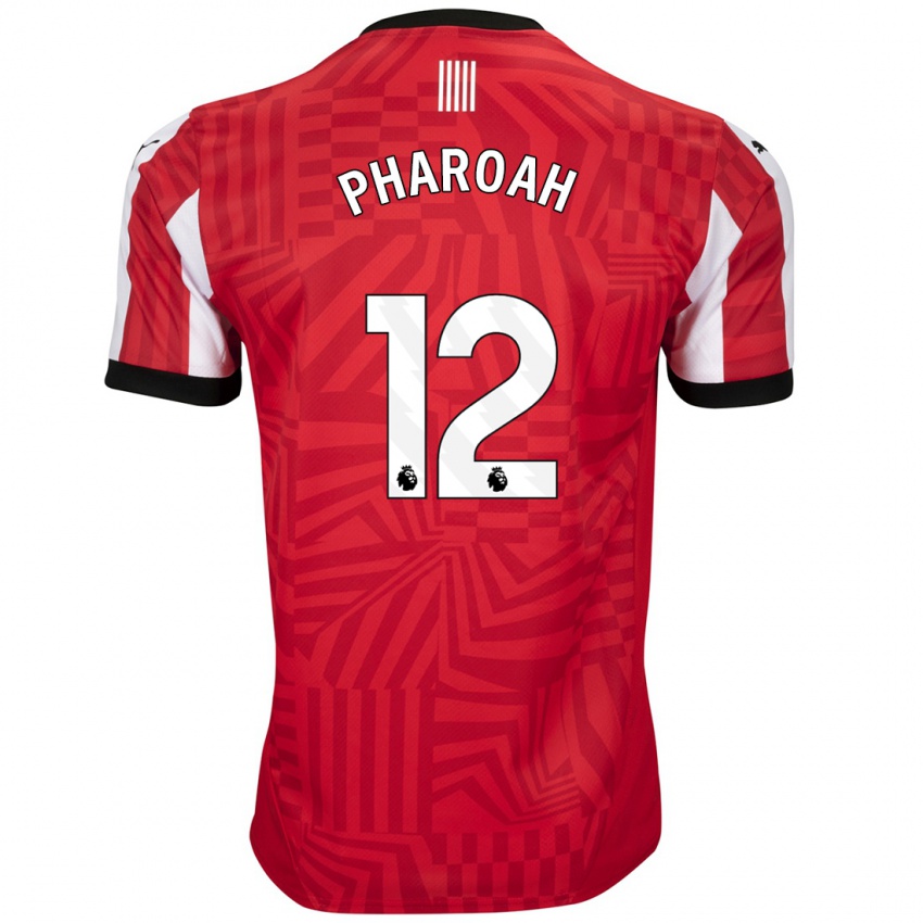 Hombre Camiseta Sophia Pharoah #12 Rojo Blanco 1ª Equipación 2024/25 La Camisa