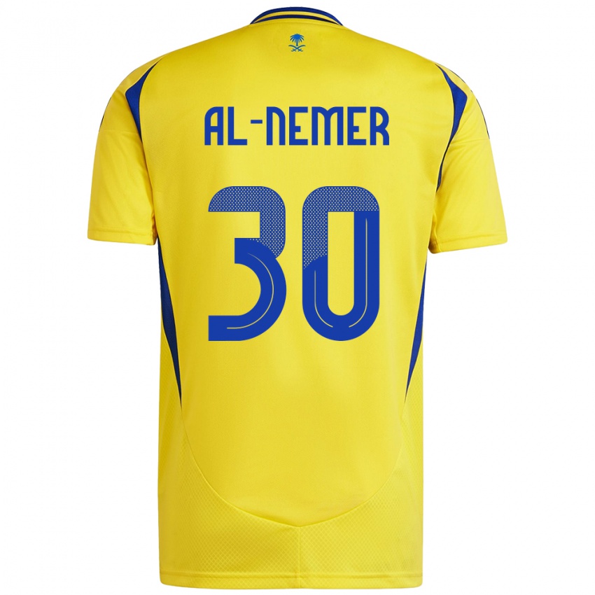 Hombre Camiseta Meshari Al-Nemer #30 Amarillo Azul 1ª Equipación 2024/25 La Camisa