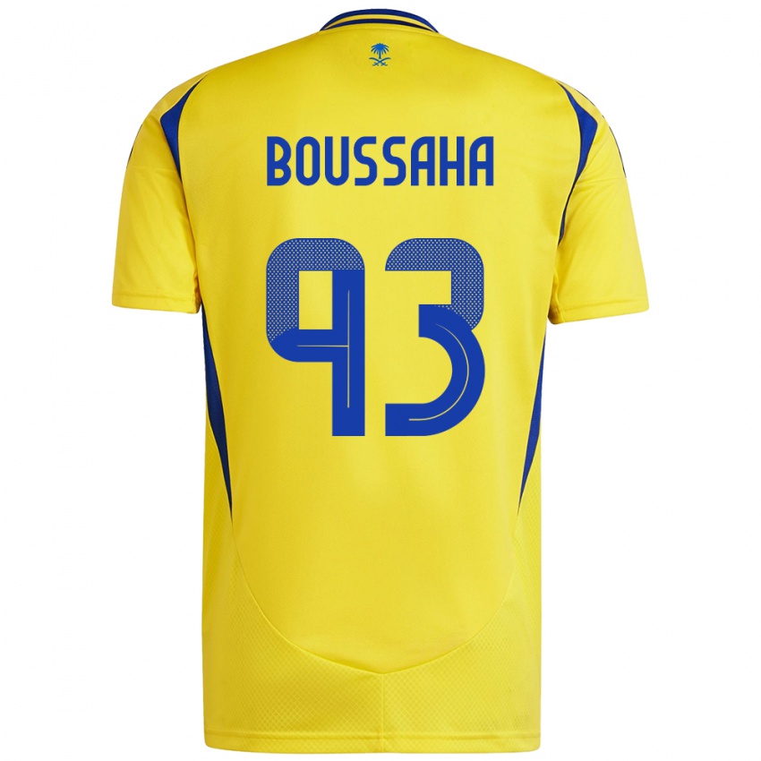 Hombre Camiseta Lina Boussaha #93 Amarillo Azul 1ª Equipación 2024/25 La Camisa