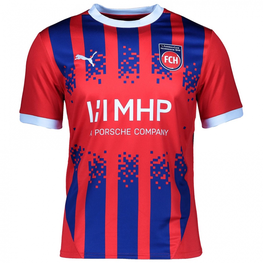 Hombre Camiseta Jan Schöppner #3 Rojo Azul 1ª Equipación 2024/25 La Camisa