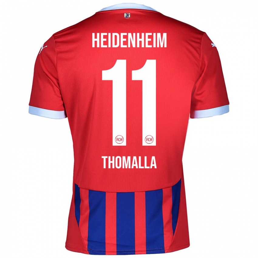 Hombre Camiseta Denis Thomalla #11 Rojo Azul 1ª Equipación 2024/25 La Camisa