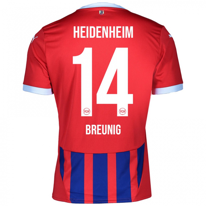 Hombre Camiseta Maximilian Breunig #14 Rojo Azul 1ª Equipación 2024/25 La Camisa