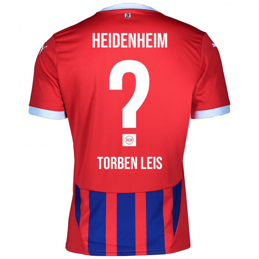 Hombre Camiseta Torben Leis #0 Rojo Azul 1ª Equipación 2024/25 La Camisa