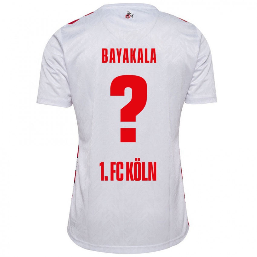 Hombre Camiseta Aaron Bayakala #0 Blanco Rojo 1ª Equipación 2024/25 La Camisa