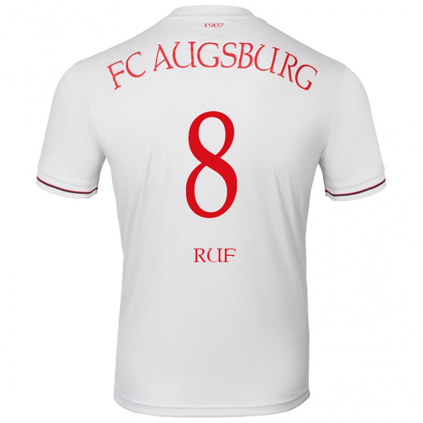 Hombre Camiseta Jonas Ruf #8 Blanco 1ª Equipación 2024/25 La Camisa