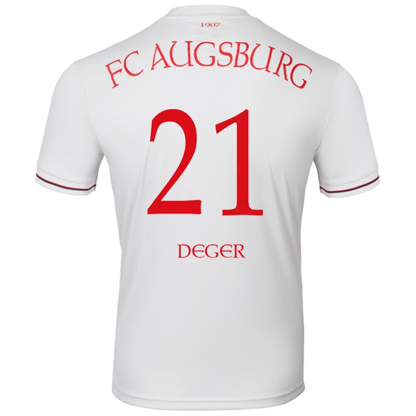 Hombre Camiseta David Deger #21 Blanco 1ª Equipación 2024/25 La Camisa