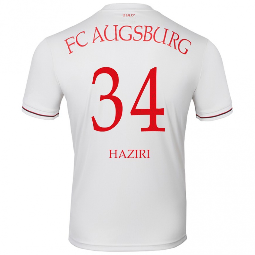 Hombre Camiseta Edi Haziri #34 Blanco 1ª Equipación 2024/25 La Camisa