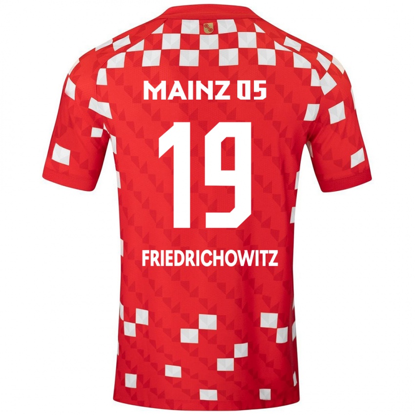 Hombre Camiseta Anna Friedrichowitz #19 Blanco Rojo 1ª Equipación 2024/25 La Camisa