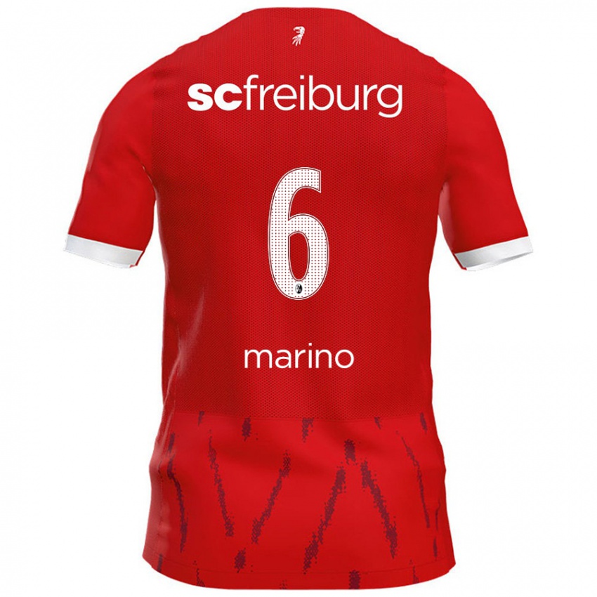 Hombre Camiseta Luca Marino #6 Rojo 1ª Equipación 2024/25 La Camisa