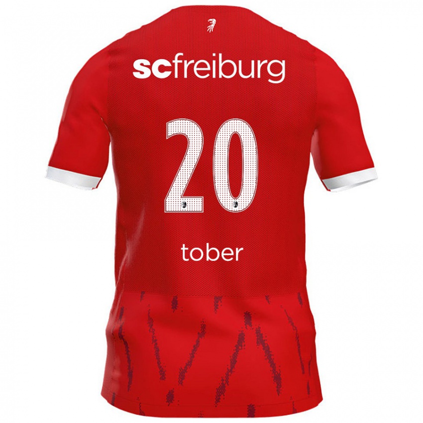 Hombre Camiseta Louis Tober #20 Rojo 1ª Equipación 2024/25 La Camisa