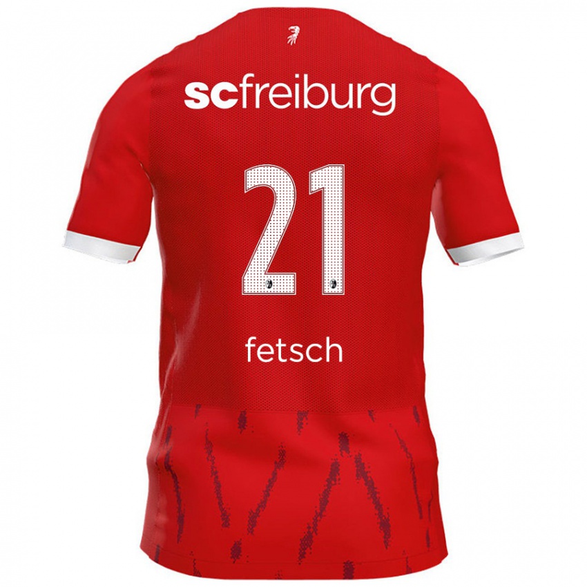 Hombre Camiseta Mathias Fetsch #21 Rojo 1ª Equipación 2024/25 La Camisa