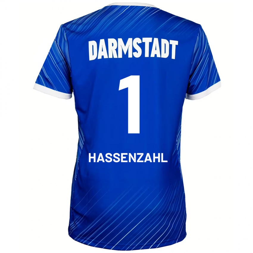 Hombre Camiseta Leon Hassenzahl #1 Azul Blanco 1ª Equipación 2024/25 La Camisa