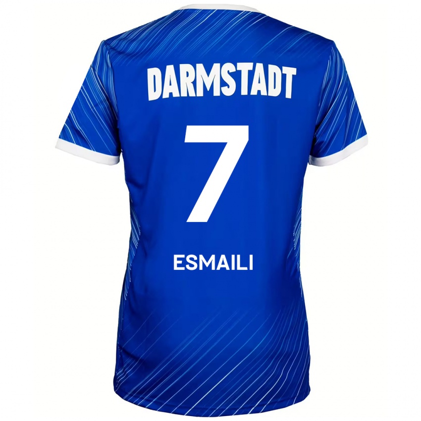 Hombre Camiseta Ali Esmaili #7 Azul Blanco 1ª Equipación 2024/25 La Camisa